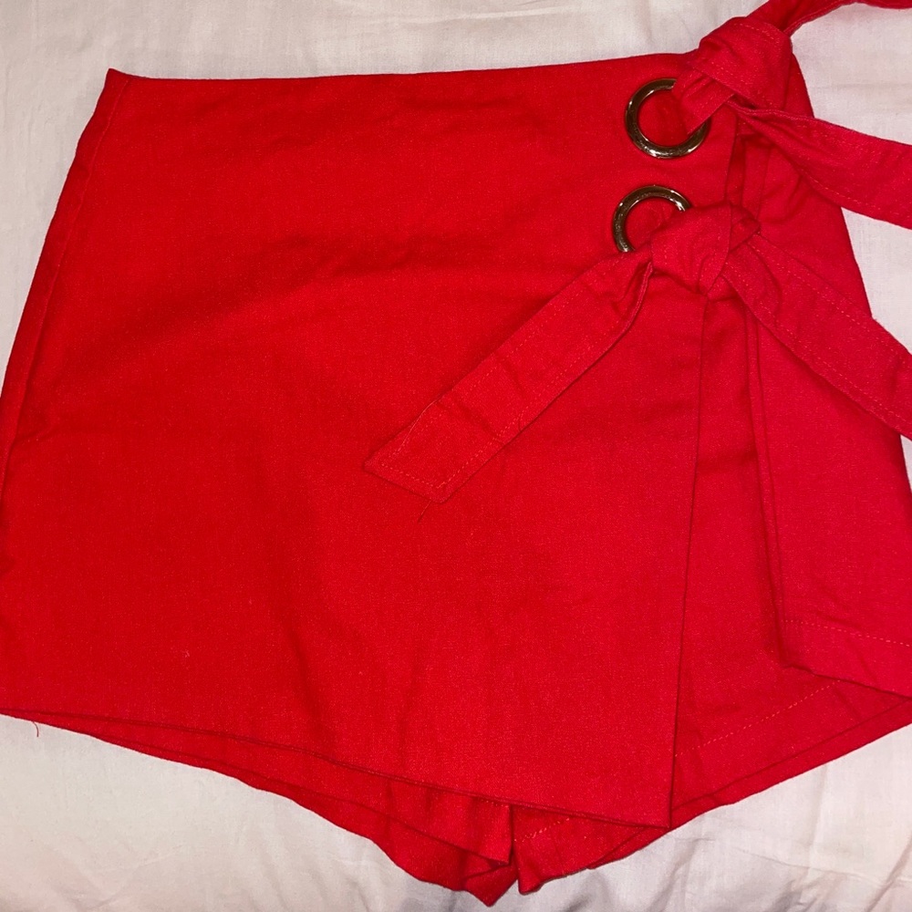 Revolve red skirt with shorts(skort)